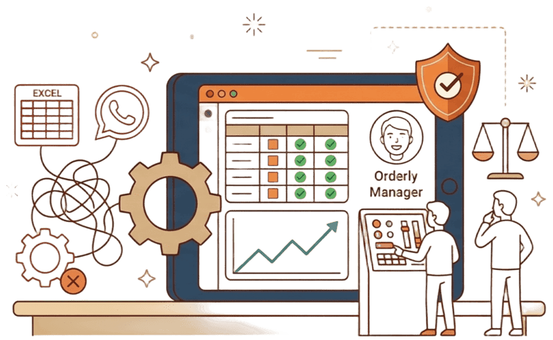 Excel and WhatsApp replaced by custom software illustration